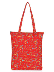 Eco-Friendly Multicolor Floral Printed Cotton Canvas Shopping Bags (Pack of 3)