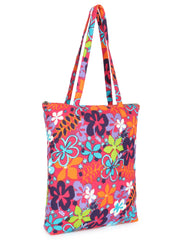 Eco-Friendly Multicolor Floral Printed Cotton Canvas Shopping Bags (Pack of 3)