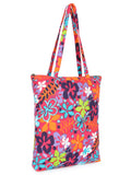 Eco-Friendly Multicolor Floral Printed Cotton Canvas Shopping Bags (Pack of 3)