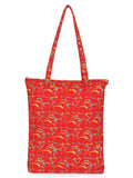 Eco-Friendly Multicolor Floral Printed Cotton Canvas Shopping Bags (Pack of 3)