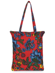 Eco-Friendly Multicolor Floral Printed Cotton Canvas Shopping Bags (Pack of 3)