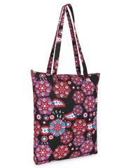 Eco-Friendly Multicolor Floral Printed Cotton Canvas Shopping Bags (Pack of 3)
