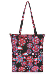 Eco-Friendly Multicolor Floral Printed Cotton Canvas Shopping Bags (Pack of 3)