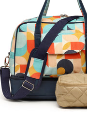 Peppy Polycotton Canvas & PU Abstract Printed Duffel Travel Bag