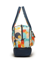 Peppy Polycotton Canvas & PU Abstract Printed Duffel Travel Bag
