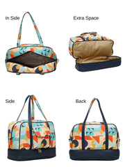 Peppy Polycotton Canvas & PU Abstract Printed Duffel Travel Bag