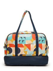 Peppy Polycotton Canvas & PU Abstract Printed Duffel Travel Bag