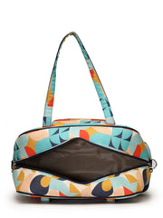 Peppy Polycotton Canvas & PU Abstract Printed Duffel Travel Bag