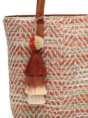 Boho Chevron Self Design Cotton Acrylic Tote Bag