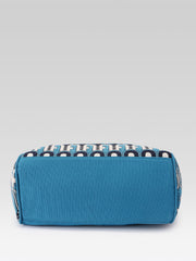 Earth Edit Teal Blue Ethnic Motifs Jacquard Tote Bag