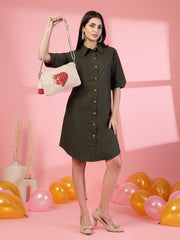 Amour Cotton Canvas & Jacquard Heart Embellished Sling Bag