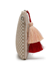 Amour Cotton Canvas & Jacquard Heart Embellished Sling Bag