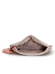 Amour Cotton Canvas & Jacquard Heart Embellished Sling Bag