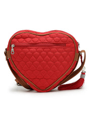 Amour Polyester & Vegan Leather Chevron Quilted Sling Bag