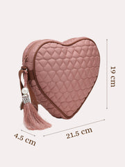 Amour Polyester & Vegan Leather Chevron Quilted Sling Bag
