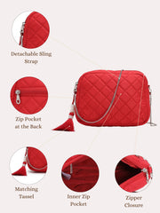 Amour Polyester Diamond Quilted Sling Bag