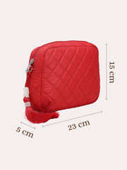 Amour Polyester Diamond Quilted Sling Bag