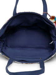 Petal Posh Cotton Striped Sequined Tote Bag