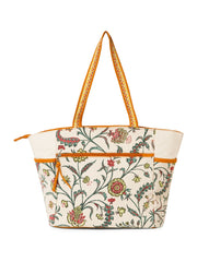 Petal Posh Cotton Striped Sequined Tote Bag