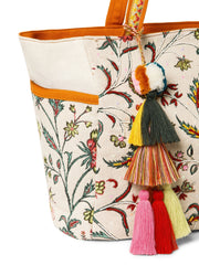 Petal Posh Cotton Striped Sequined Tote Bag