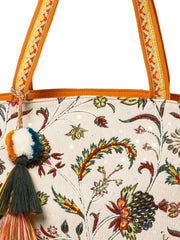 Petal Posh Cotton Striped Sequined Tote Bag