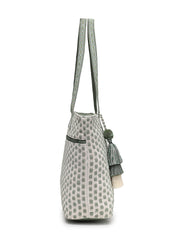 Earth Edit Cotton Geometric Jacquard Tote Bag