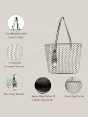 Earth Edit Cotton Geometric Jacquard Tote Bag