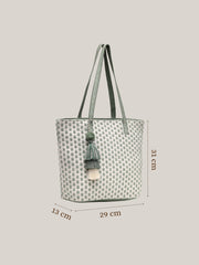 Earth Edit Cotton Geometric Jacquard Tote Bag