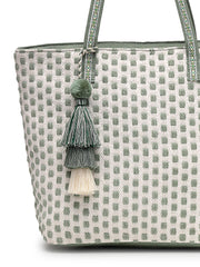Earth Edit Cotton Geometric Jacquard Tote Bag