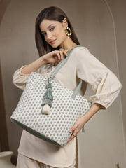 Earth Edit Cotton Geometric Jacquard Tote Bag