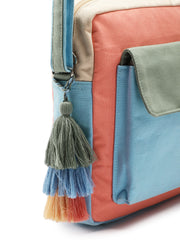 Hue Cotton Canvas Colourblocked Sling Bag