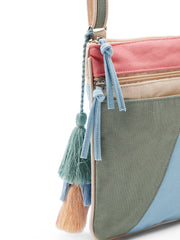 Hue Cotton Canvas Colourblocked Sling Bag