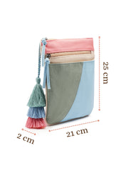 Hue Cotton Canvas Colourblocked Sling Bag