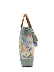 Petal Posh Cotton Botanical Embellished Handheld Bag