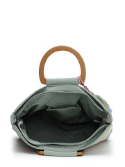 Petal Posh Cotton Botanical Embellished Handheld Bag