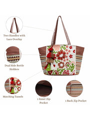 Thread Bloom Cotton Floral Embroidered Tote Bag