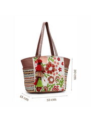Thread Bloom Cotton Floral Embroidered Tote Bag