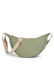 Drift Olive Green Polyester Solid Crossbody Bag