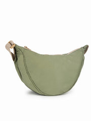 Drift Olive Green Polyester Solid Crossbody Bag