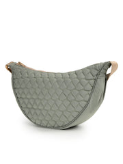 Drift Sage Green Polyester Chevron Quilted Crossbody Bag