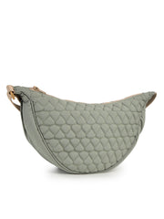 Drift Sage Green Polyester Chevron Quilted Crossbody Bag