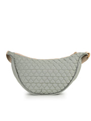 Drift Sage Green Polyester Chevron Quilted Crossbody Bag