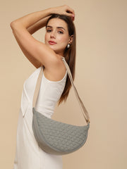 Drift Sage Green Polyester Chevron Quilted Crossbody Bag