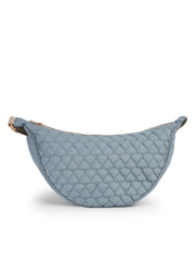 Drift Dusty Blue Polyester Chevron Quilted Crossbody Bag