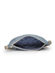 Drift Dusty Blue Polyester Chevron Quilted Crossbody Bag