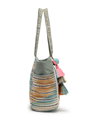 Thread Bloom Cotton Floral Embroidered Tote Bag