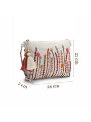 Thread Bloom Cotton Floral Embroidered Sling Bag