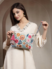 Thread Bloom Canvas Floral Embroidered Sling Bag