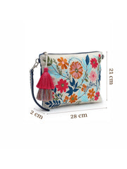 Thread Bloom Canvas Floral Embroidered Sling Bag