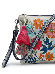 Thread Bloom Canvas Floral Embroidered Sling Bag